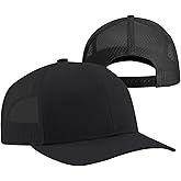 TZ Promise Men Women Plain Cotton Trucker Cap with Breathable Mesh Back, Snapback Baseball Hats