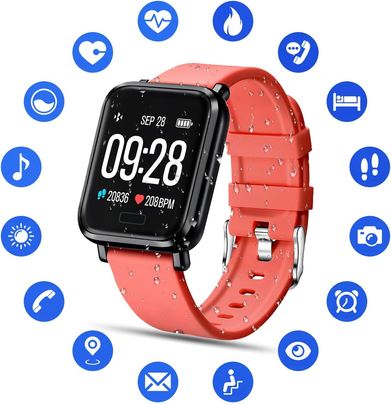 Tipmant Smartwatch Fitness Armband mit Pulsmesser Blutdruckmessung