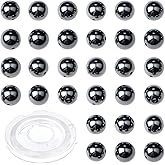 CMBYN 10mm 100pcs Natural Stone Beads Black Hematite Round Genuine Stone Beading Loose Gemstone Hole Size 1mm DIY Charm Smooth Beads for Bracelet Necklace Earrings (Black Hematite 10mm)
