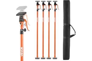 VEVOR Cabinet Jack Support Pole, 4-Pack, 49.2-114.6 Inch Steel Telescopic Quick Support Rod, Adjustable 3rd Hand System up to