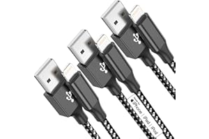 BKAYP iPhone Charger [Apple MFi Certified] 3pack 10FT Long Lightning Cable Fast Charging High Speed Data Sync USB Cable Compatible iPhone 14/13/12/11 Pro Max/XS MAX/XR/XS/X/8/7 Plus and More(Black White)