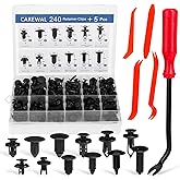 240 Pcs Bumper Clips Car Clips Plastic Rivets of 12 Most Popular Sizes and 5 Fastener Removers Fasteners Push Retainer Kit Auto Push Pin Rivets Set
