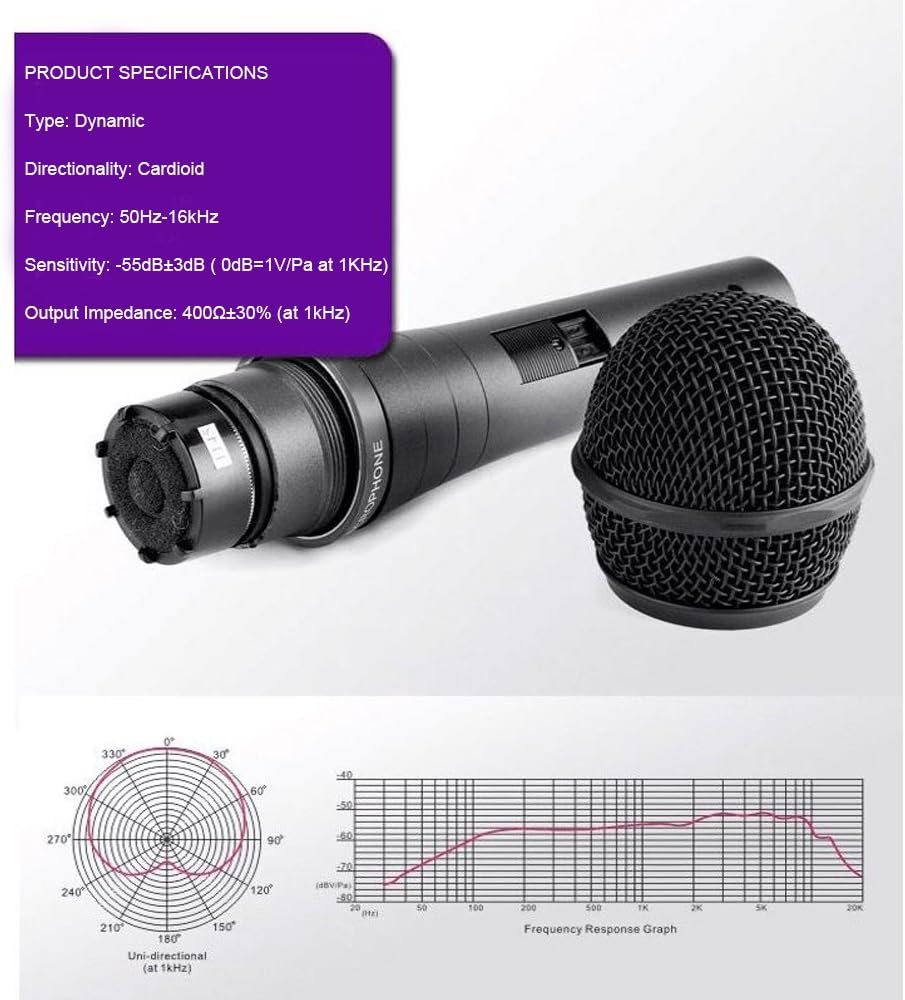 Professional Dynamic Cardioid Vocal Wired Microphone with 19.68 ft XLR Cable, MAONO AU-K04T 3 Pieces Metal Handheld Mic for Karaoke, Stage, Performance, Public Speaking, Home KTV: Musical Instruments