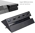 Linkstyle 5 Port HUB for PS4, USB 3.0 High Speed Charger Controller Splitter Expansion for Playstation 4 PS4 Console, Not for PS4 Slim, PS4 PRO
