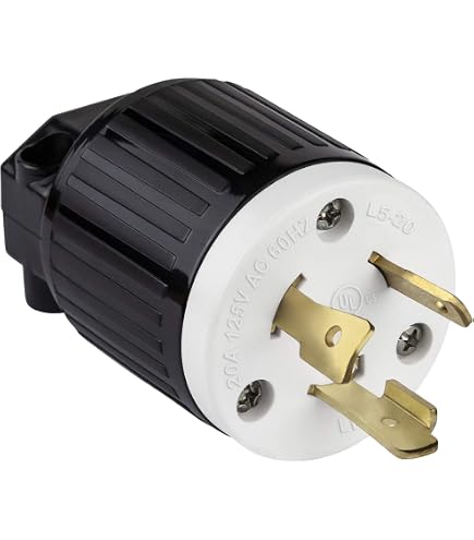 MICTUNING 15A 125V Flanged Inlet NEMA 5-15P 2 Pole 3-Wire AC Port Plug