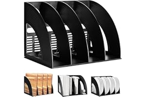 SAYEEC Dossier de rangement à 4 compartiments sur pied - Organiseur creux pour bureau - Cadre en plastique épais - Pour ordin