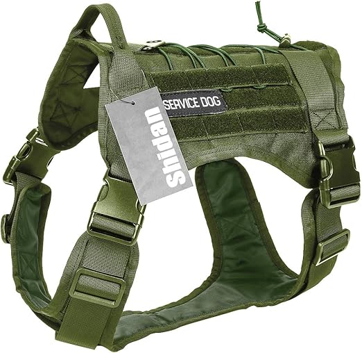 Shidan Tactical Service Dog Vest Military Patrol K9 Dog Harness Molle