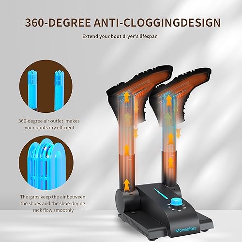 Monealpis Boot Dryer Portable Shoe Dryer Warmer with Heat Blower