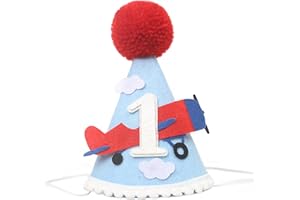 HGFC Airplane 1/2 Birthday Party Hat - Aviation-Themed Decorations & Photo Props