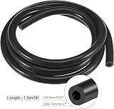 sourcing map Vacuum Silicone Tubing 6mm ID 12mm OD 3mm Wall 1.5m Black Engine view 2