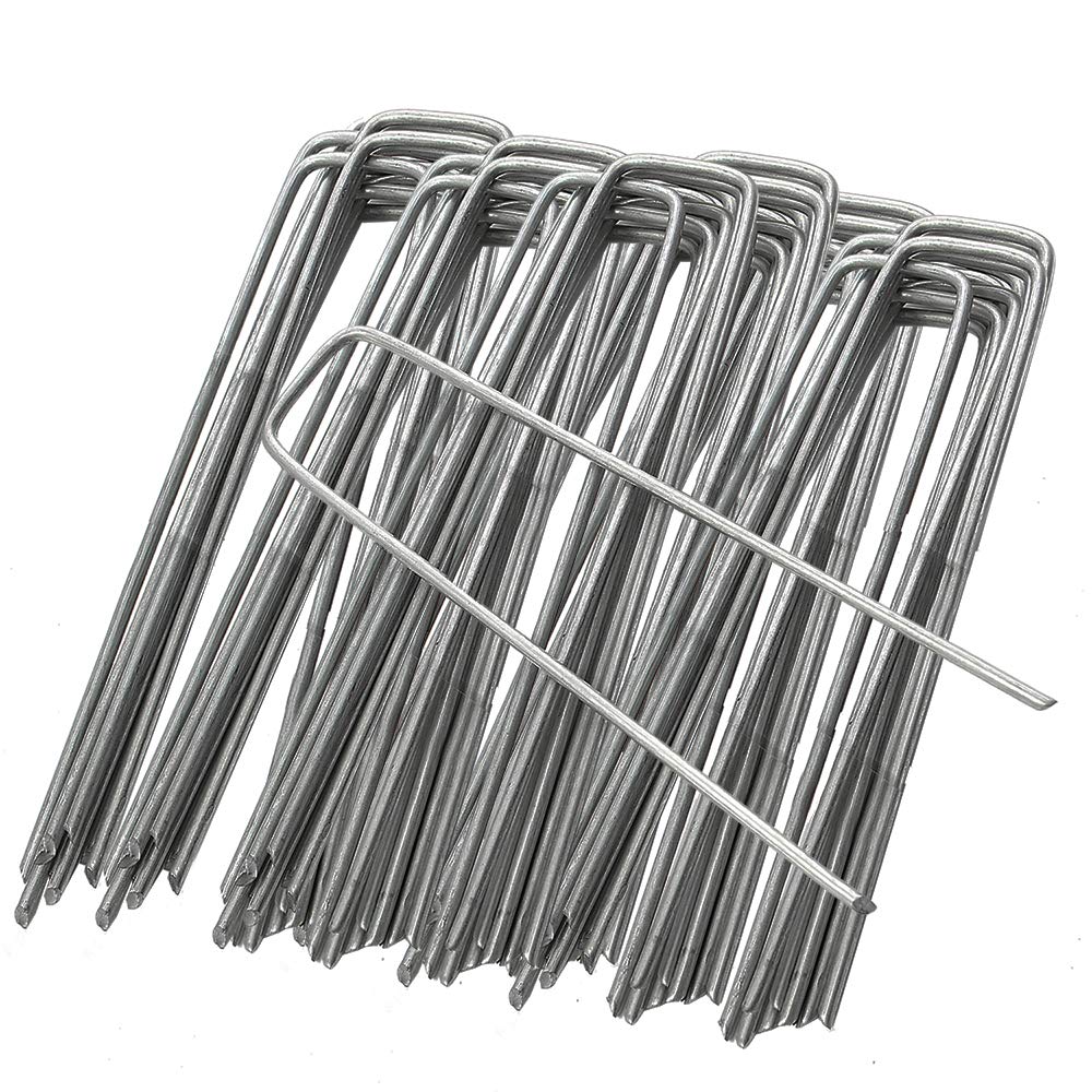 Pack of 200 -Garden Pegs Stakes Staples Securing Lawn U Shaped Nail Pins Ideal for Weed Control Membrane/Fabric/Matting/Netting