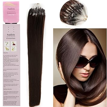 Amazon Com Haibis 16 22 Straight Micro Loop Remy Human Hair