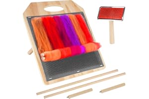 YeeBeny Wool Blending Board,Wool Hand Carders Angle Includes 1 Wool Brush and 2 Wooden Craft Sticks for Blending and Finishing Wool Fibers