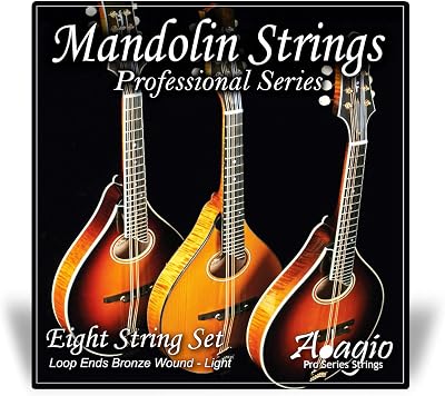 Adagio Pro Mandolin String Set Phosphor Bronze Wound 010-034 Loop End