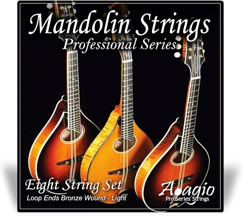 Adagio Pro Mandolin String Set Phosphor Bronze Wound 010-034 Loop End