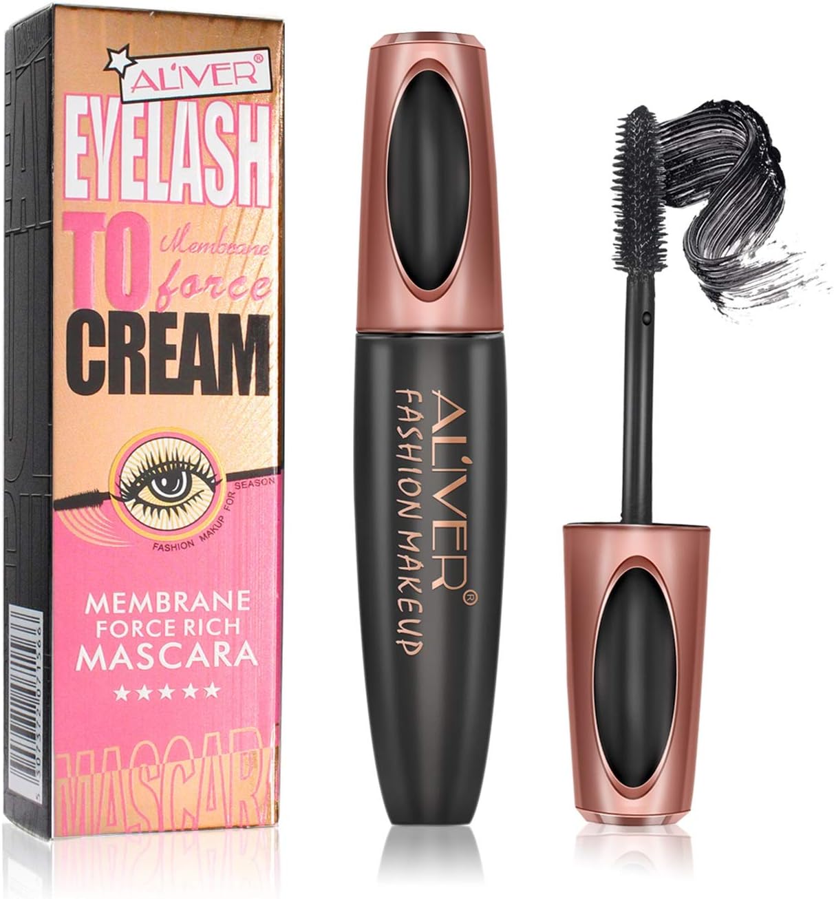 4D Silk Fiber Eyelash Mascara, Extra Long Lash Waterproof Mascara, Natural Thick Waterproof Thickening and Lengthening Mascara, Long Lasting Charming Eye Makeup