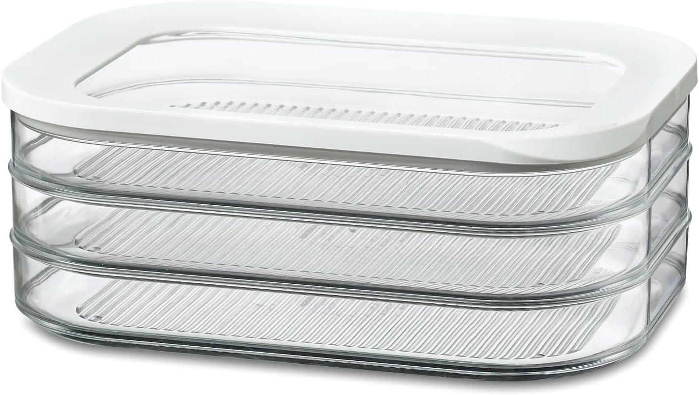 Rosti Mepal Modula 1.6L 3 Tier Meat Cuts Storage Box Airtight Lid Dishwasher Safe (Pack of 6)