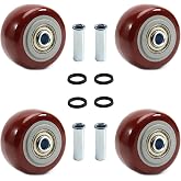 2.5 Inch Caster Wheels Heavy Duty Lockable Bearing Plate 4 PCS Shelf Replacement for Platform Trucks Cart Furniture Workbench up to 220LBS/100KG