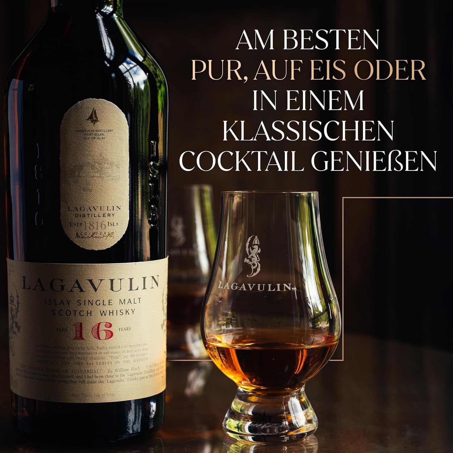 Lagavulin 16 Jahre Islay Single Malt Scotch Whisky, 43 % vol| rauchig, intensiv, torfig, süßer und salziger Single Malt Whisky, in Geschenkbox, gereift in Eichenfässern, 700ml 4
