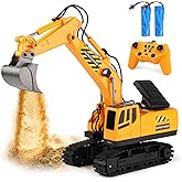 RC Toys Construction Excavator Car: Kids Birthday Gift for Boys Girls 4 5 6 7 8 9+ Year Old Truck Dump Best Toddler Sand Play Vehicles Set Age 4-8
