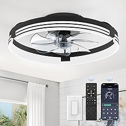 ZMISHIBO Low Profile Ceiling Fans with Lights and