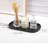 Luxspire Resin Vanity Tray Oval Storage Bath Organizer Matte Black M view 2