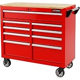 nifoti 41 Inch Rolling Tool Chest, 9 Drawer Mobile Garage Tool Cabinet Heavy Duty 1000LBS Load Workbench with Locking System, Steel Storage Cabinet for Repair Shop, Home DIY &amp; Warehouse(Red)