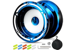 7YO Professional Responsive Yoyo S2, Dual Purpose Yoyo for Kids Beginners, Alloy Metal Yo-yo for Fingerspin DNA Tricks with 10 String, Unresponsive Bearing, Case, Bearing Tools Set