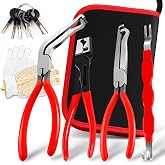 Automotive Electrical Disconnect Pliers Set, 4-Piece | Storage Box, Connector Separator &amp; Terminal Removal Tool, Mass Air Flow Sensors &amp; Fuel Injectors, Straight &amp; 60&deg; Jaw