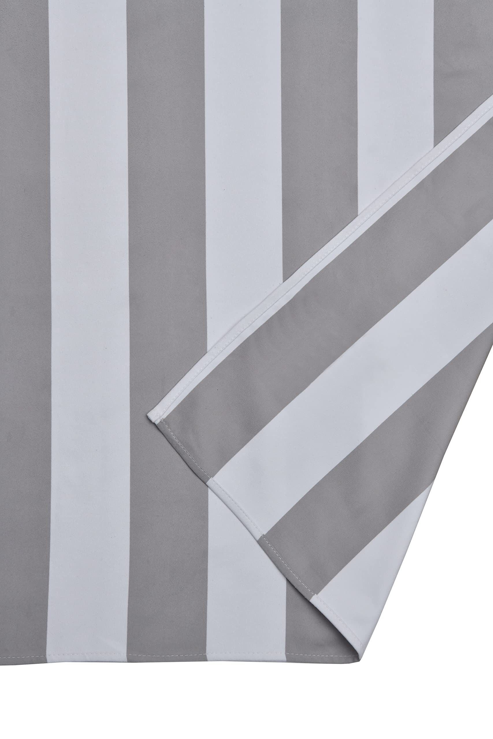 Sleepdown Striped Large Beach Towel Soft Microfiber Absorbent Swimming Pool Travel Camping Bath Sauna Gym Yoga with Bag - Grey - (160 x 90cm)