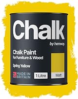 Hemway Chalk Paint Spring Yellow 1L Matt Finish Furniture & Walls