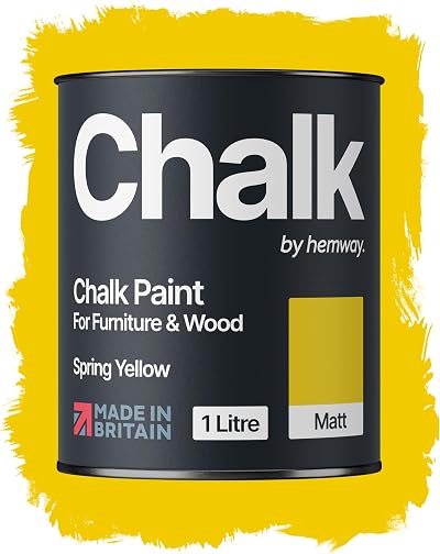 Hemway Chalk Paint Spring Yellow 1L Matt Finish Furniture & Walls