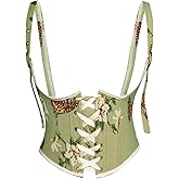 Scarlet Darkness Corset Belt for Women Renaissance Underbust Corset Floral Lace Up Boned Waist Belts
