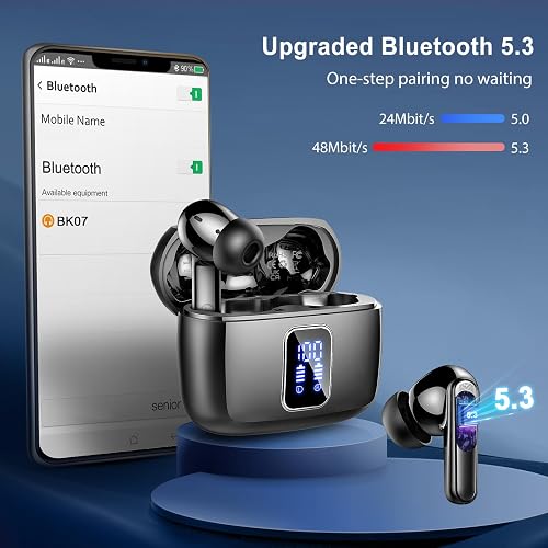 Wireless Earbuds, Bluetooth Headphones 5.4 With ENC Noise...