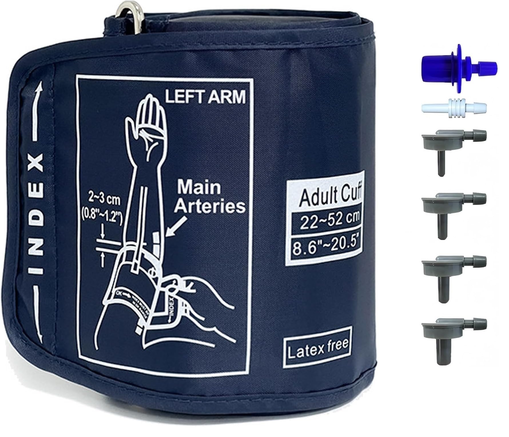 Blood Pressure Cuff, ISFORU 22-52CM Extra Large Cuff for Blood Pressure Monitor, Replacement Cuff for Upper Arm Digital Blood Pressure with 6 Replaceable Connector for Big Arm