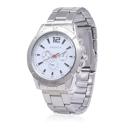 Analog Silver Dial Stainless Steel Watches for Boys & Men