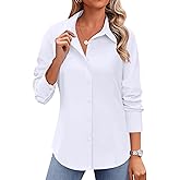 Zeagoo Button Down Shirts for Women Wrinkle Free Long Sleeve Collared Dress Blouses Casual Work Office Tunics Tops