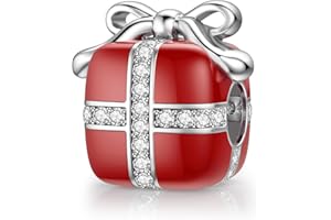 SEVENWELL Christmas Charms Fit Pandora, 925 Sterling Silver Enamel Bracelet Beads Dangle, Christmas Tree, Gift Box, Santa Claus, Snowflakes, Dog, Cat, Gift for Women