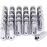 M14x1.5 Wheel Lug Nuts 32 Pack, Chrome Lug Nuts 2 inches Tall Spline Drive Cone Seat with Socket Compatible with Ford F250 F3