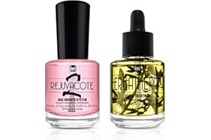duri Rejuvacote 2 Nail Growth System Base and Top Coat, Herbatherapy Cuticle Treatment Drops - Damaged Cuticles Repair, Growth, Healthier, Stronger Nails, Strengthener (Combo Pack)