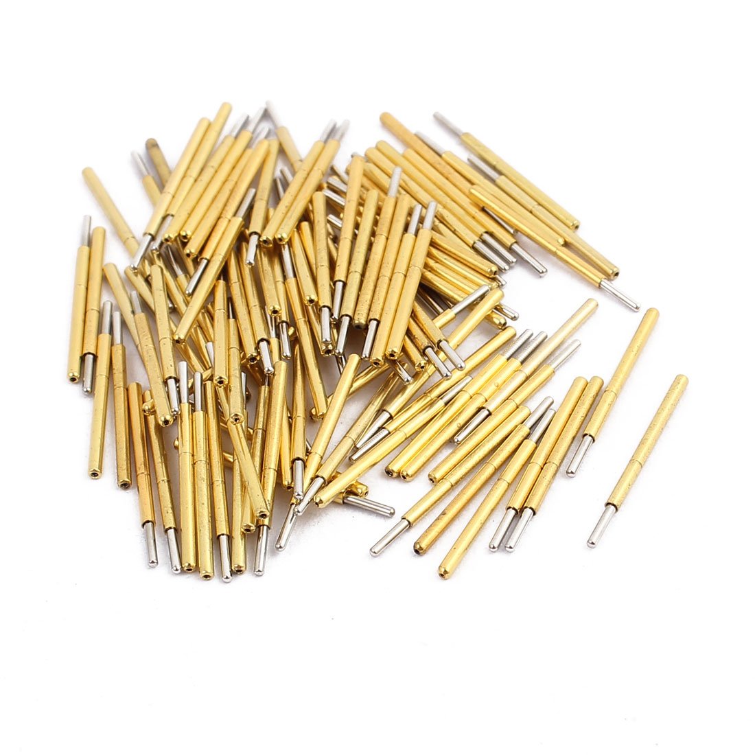 sourcingmap 100pcs P75-J 1.0mm Dia 16.5mm Length Metal Spring Pressure Test Probe Needle