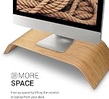 kalibri Bamboo Monitor Stand Universal Desktop Wood Holder 53x25.5x9.5 cm view 3