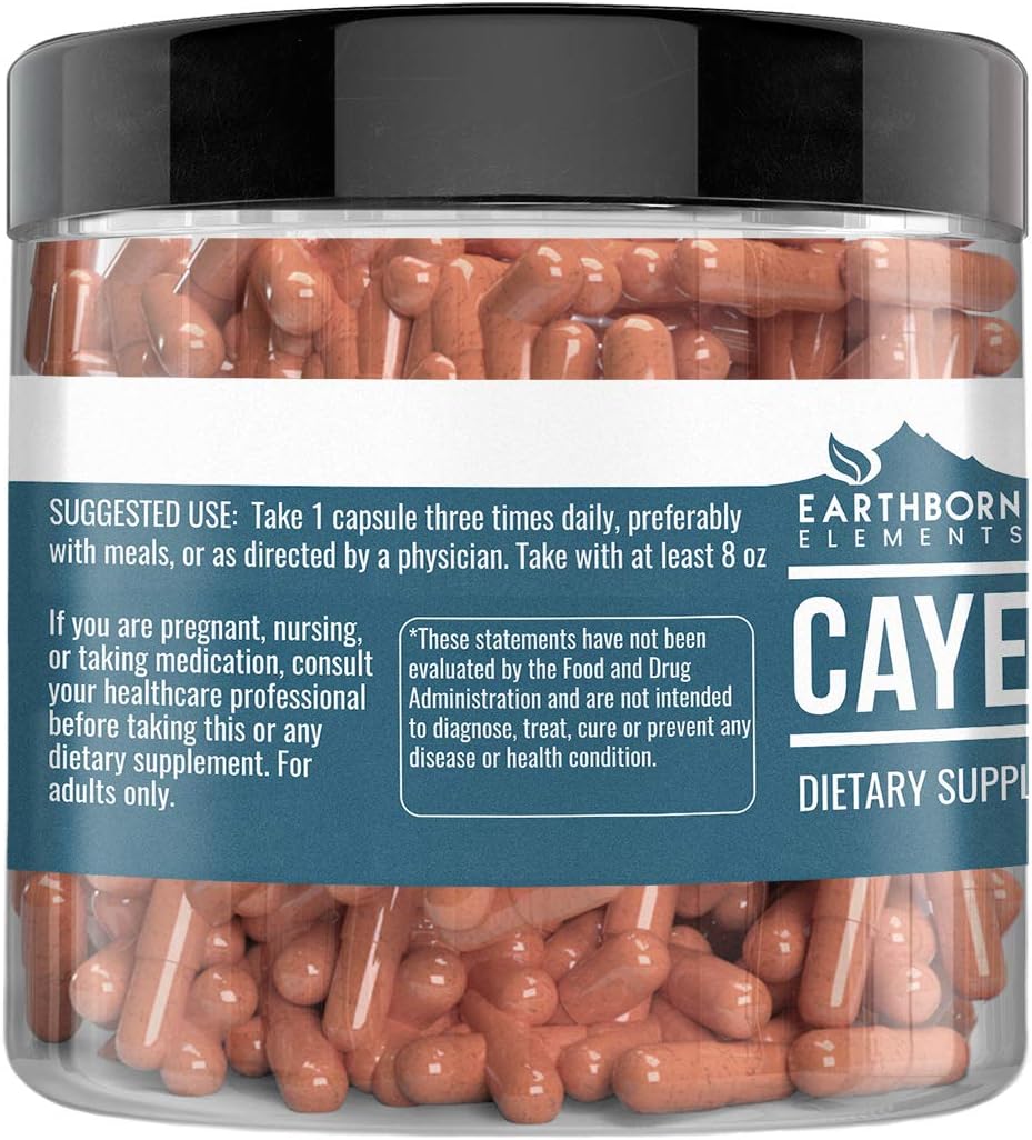 Cayenne Pepper Capsules, 200 Capsules (530 MG per Serving) (30Day