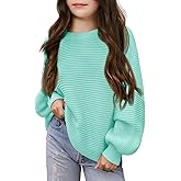 Haloumoning Girls Sweaters Long Sleeve Crewneck Pullover Jumper Cute Winter Knit Blouse Tops 7-14 Years
