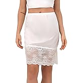 GYS Half Slip for Women Under Dress Non Cling Silky Underskirt with Lace Trim