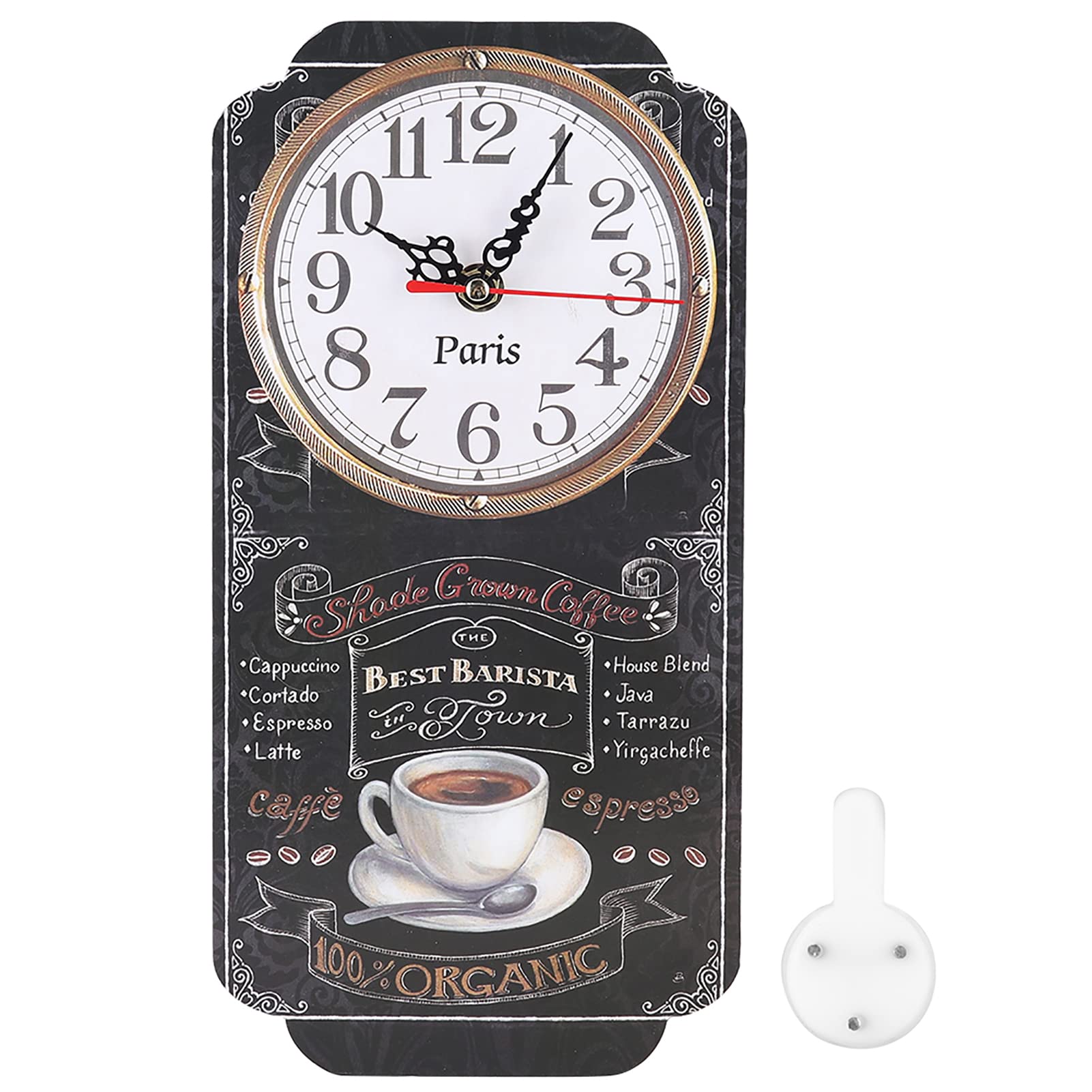Natudeco Wall Clock Square Bar Cafe Wall Clock 11.8 * 5.8in Unique Cardboard Timer Suitable for Living Room Bedroom Home Kitchen Wall Decor Retro Time Tool