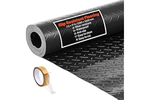 VEVOR Garage Floor Roll, 7.5 x 17 ft Garage Flooring Mat, 2.2 mm Thickened PVC Diamond Plate Floor Protector Mat with Double-