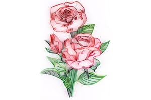 Uniquilling Quilling Kit, Paper Quilling Kits, 8 * 10-in Rugosa Rose Paper Filigree Kits with Quilling Tools& Using Manual, D