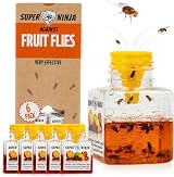 Super Ninja Fruit Fly Trap 6 Pack – 3 Weeks Protection, Kid Safe