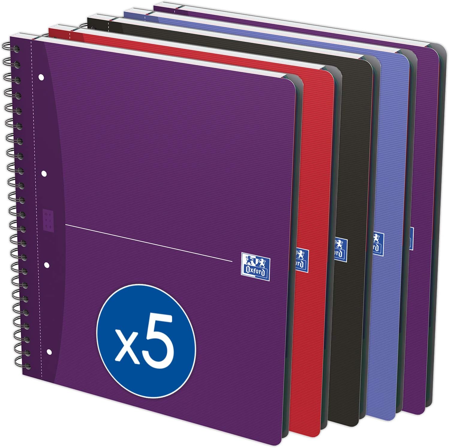 Oxford Essentials Pack of 5 SpiralBound Notebook 24 x 29.7 cm Assorted